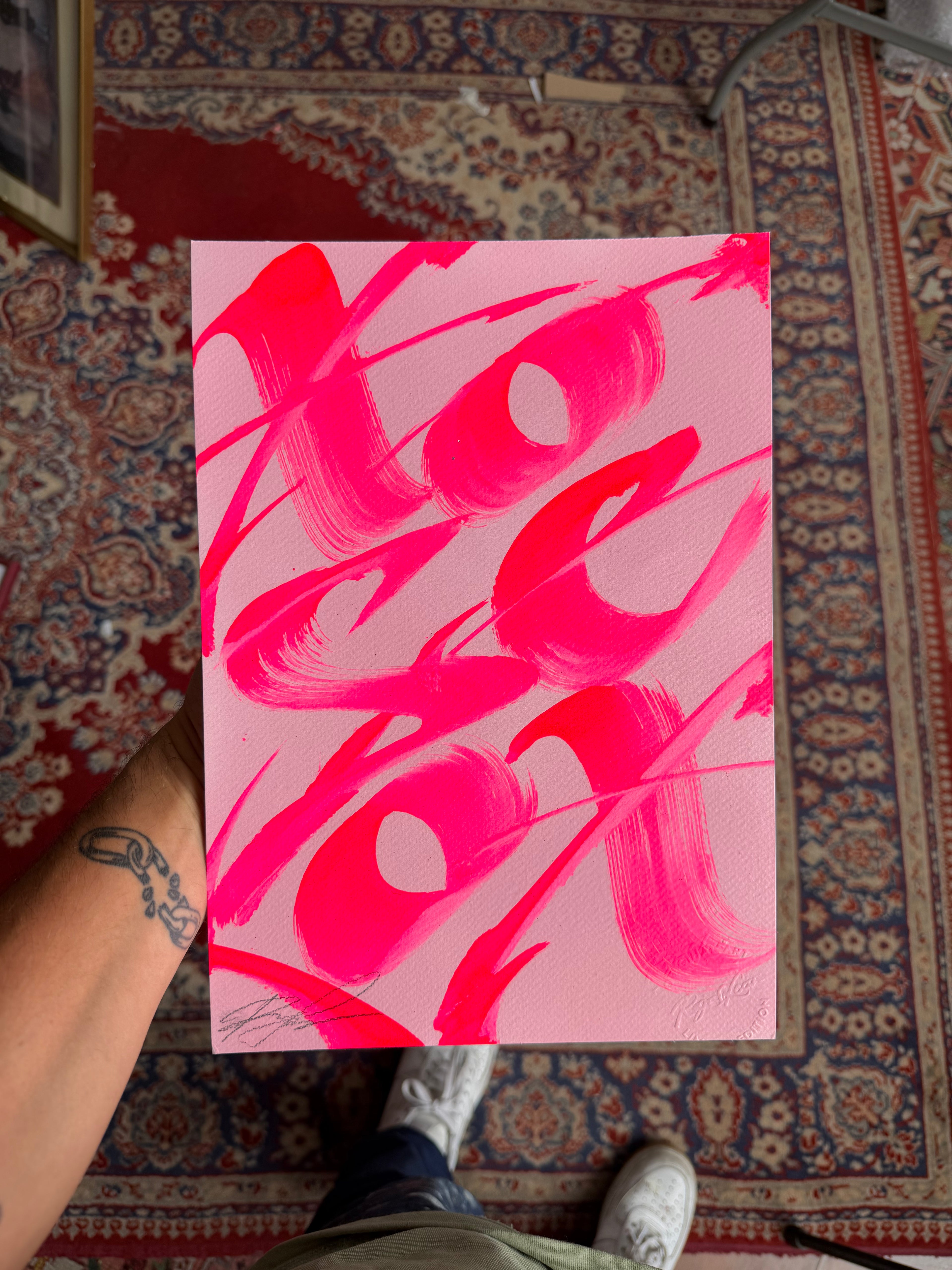 "Pink Texture on Paper"