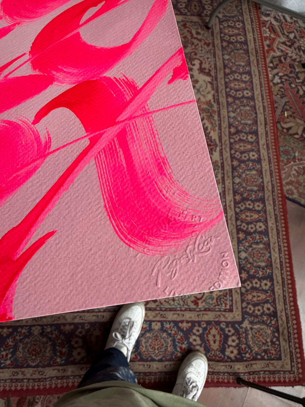 "Pink Texture on Paper"