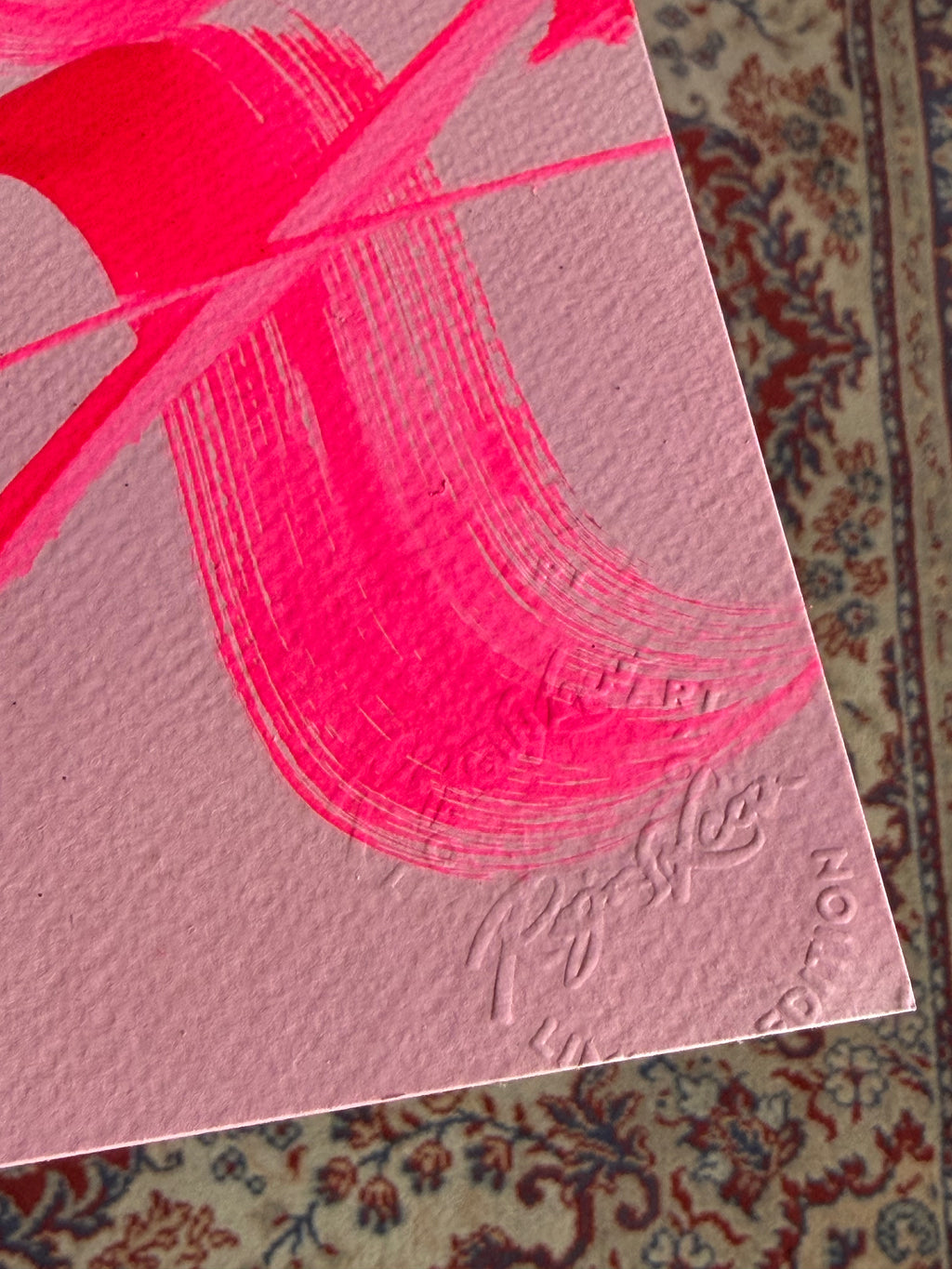"Pink Texture on Paper"