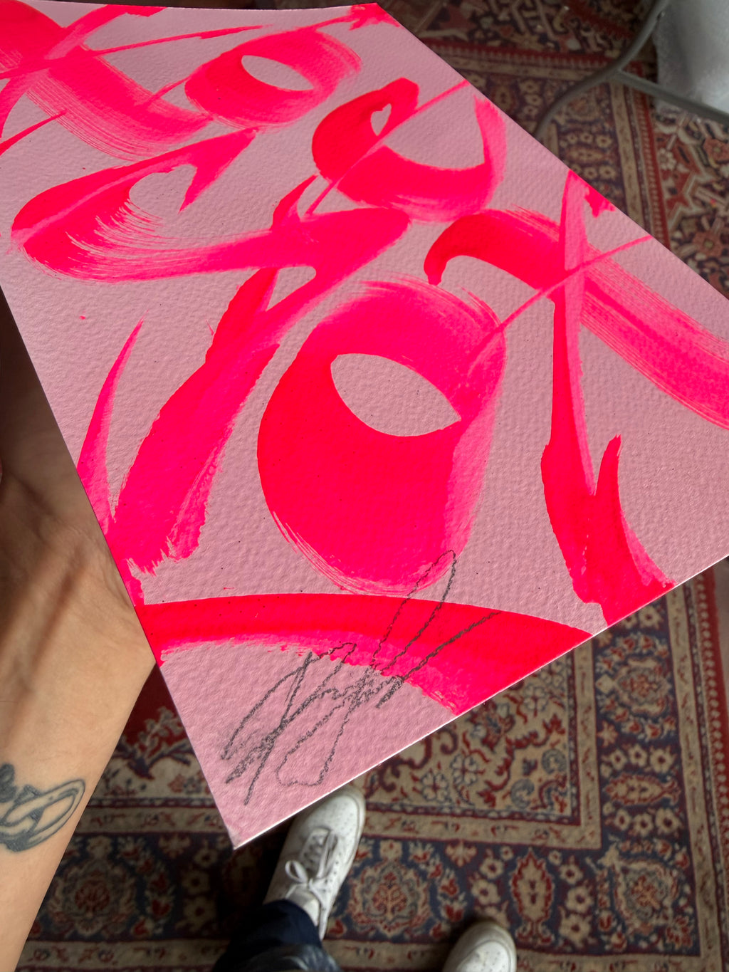 "Pink Texture on Paper"