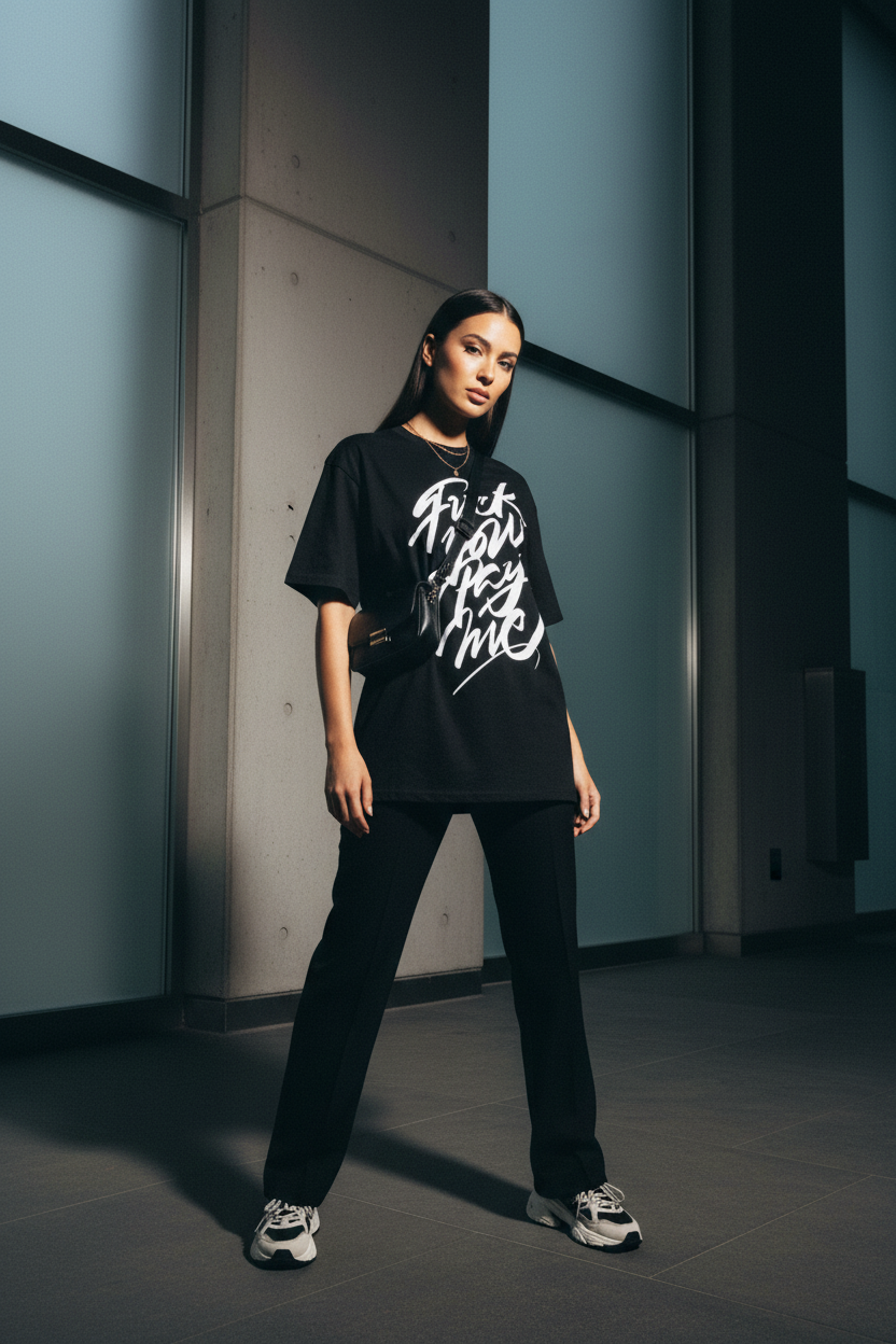 Camiseta negra - fotografía artística luxury streetwear
