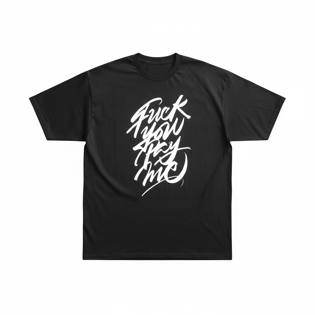 Camiseta negra oversized Fuck How They Think