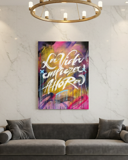 La Vida empieza AHORA - Mockup lujoso realista