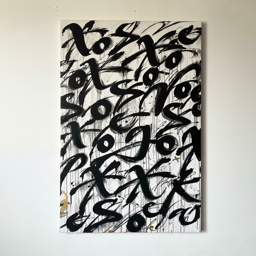 Obra blanca con negro - Fondo blanco