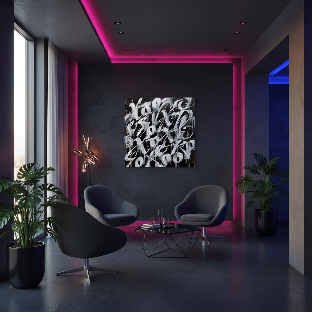 Obra blanco y negro - Estilo Hotel W