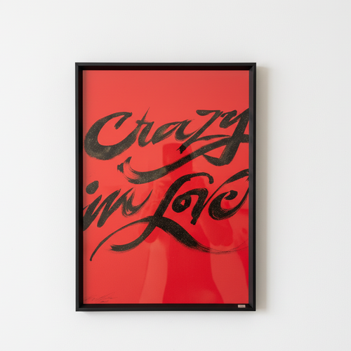 Obra Crazy in love marco negro - Fondo blanco