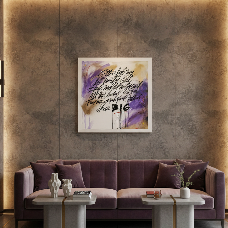 Obra en pared lujosa contemporánea