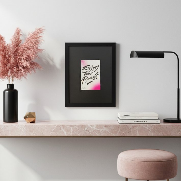 Obra Enjoy the Process con paleta coordinada