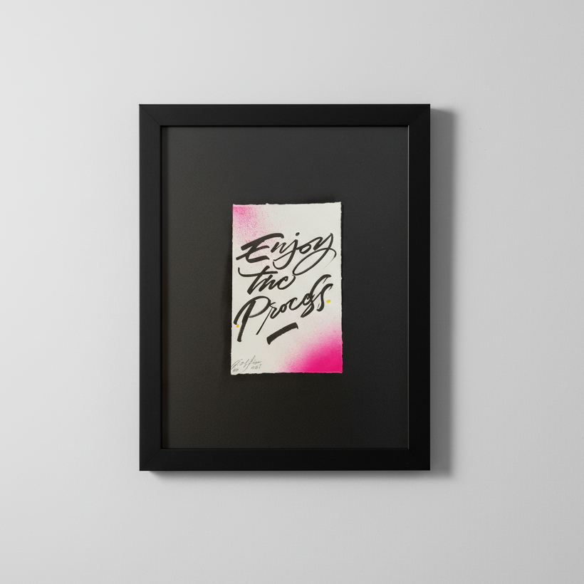 Obra Enjoy the Process enmarcada