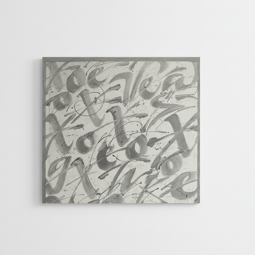 Obra gris y negra - Fondo blanco