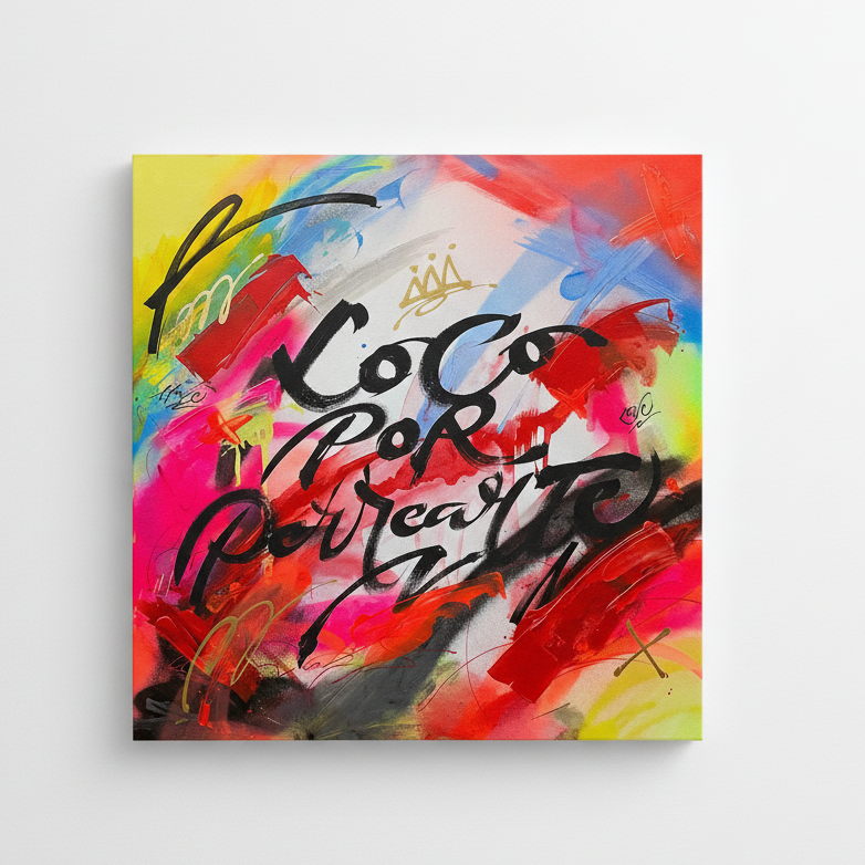 Obra Logo por crear multicolor - Fondo blanco