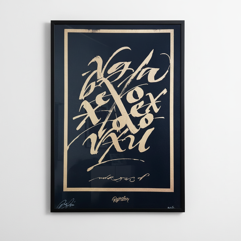 Obra serigrafía enmarcada con vidrio - Fondo blanco