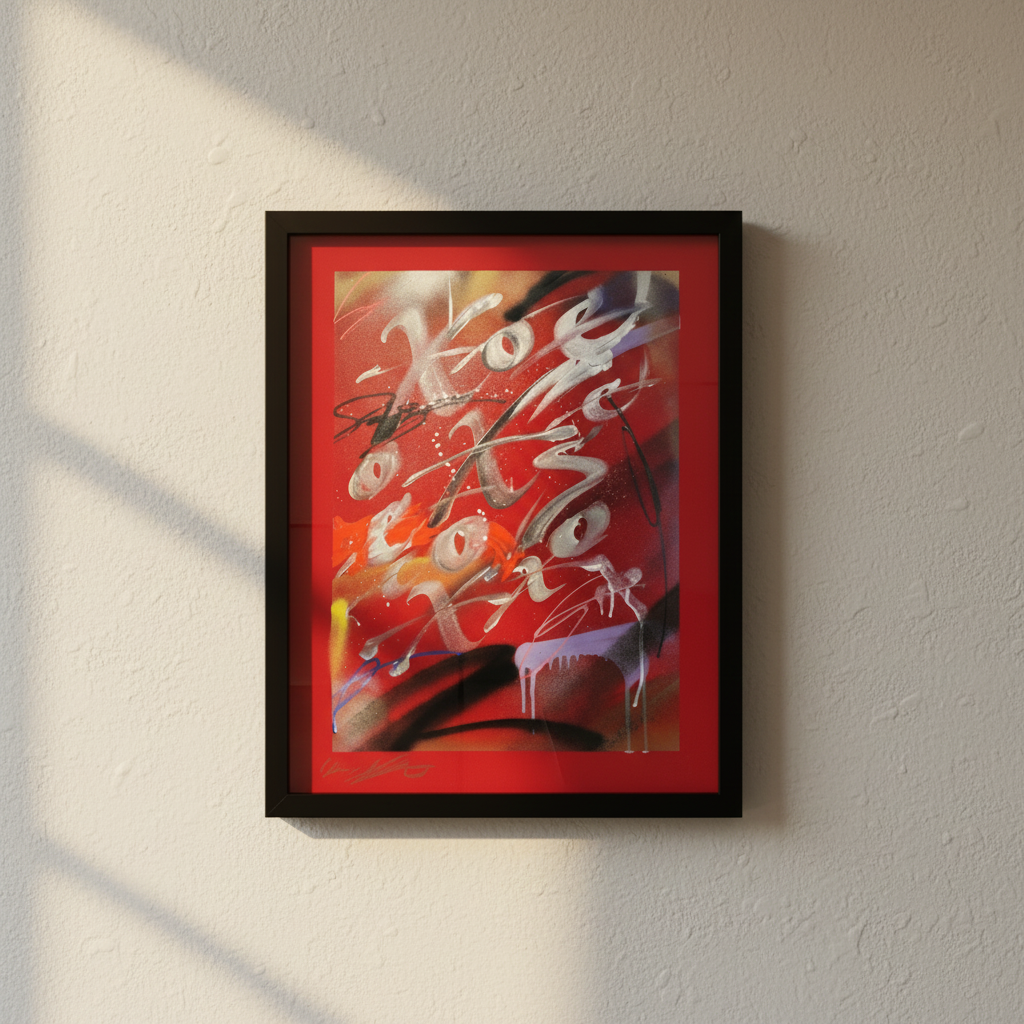 Serie Rojo Inesperado — pared gris 1:1