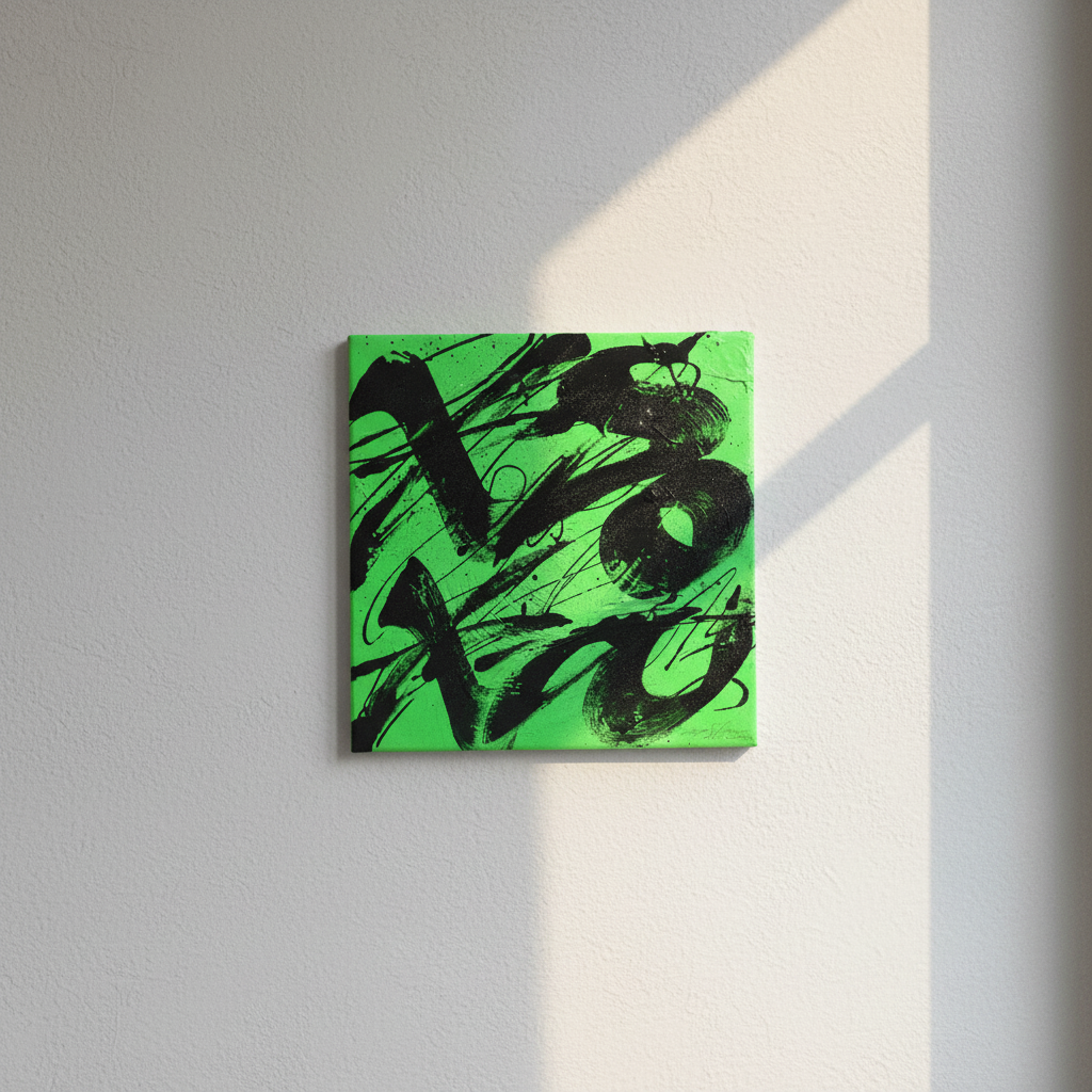 Texture Fluor on Canvas — pared gris con luz de ventana